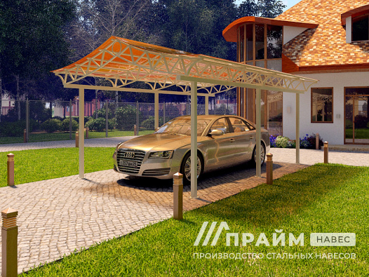 Двухскатный навес для автомобиля №5 - фото 502